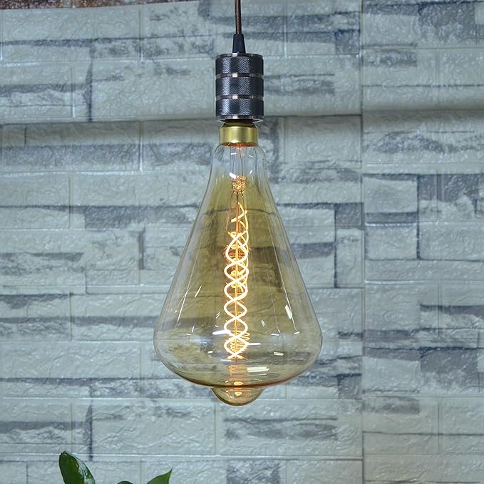 SD LUX Oversized Vintage Giant LED Light Bulb Huge Edison Bulb - Dimmable, 8W 450LM (50W Equi), Warm White 2200K, Medium E26 Base - Perfect for Decorative Pendant Lighting, 1 Pack(ST164)