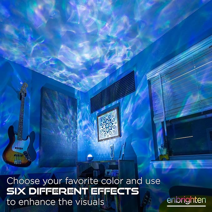 Enbrighten Galaxy Night Light Projector – Star, Aurora & Nebula Ceiling Projector with 15 Color Combinations – USB-C Powered Tabletop Light for Bedroom, Playroom, Game Room & Parties (70333)