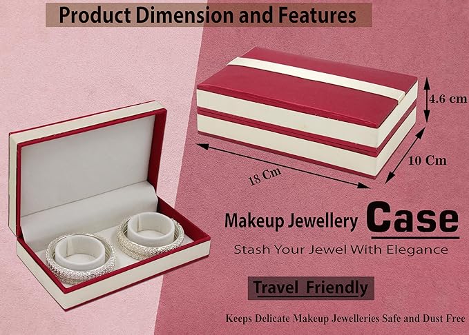 atorakushon Satin Bracelet Box Velvet Jewelry Bangle Box Storage Case Organizer Holder Display For Girl Women Proposal Wedding Valentine's Red Pack 1