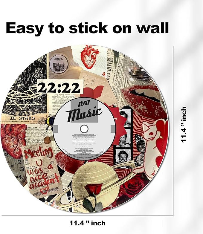 TracyArt Hippie Decor, Posters for Room Aesthetic - Y2K Decorations, Record Decor, 4 Pcs 12"