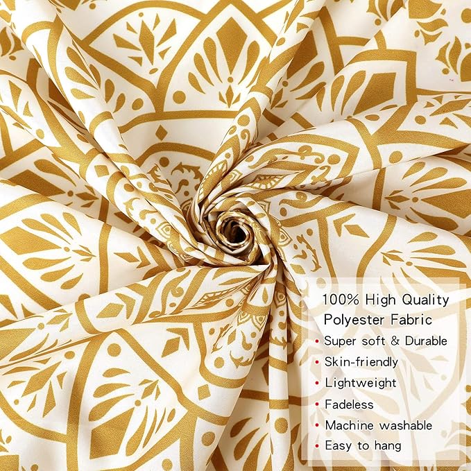 Edeesky White and Gold Mandala Tapestry Wall Art for Living Room, Bedroom Decor