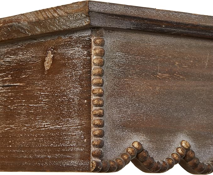 SOFE Wood Scalloped Decorative Wall Shelf, Bedroom Bathroom Kitchen Shelving Wall Mounted Heavy Duty, Farmhouse Floating Storage Shelves Small Hanging Shelves Display Book Picture Ledge Shelf
