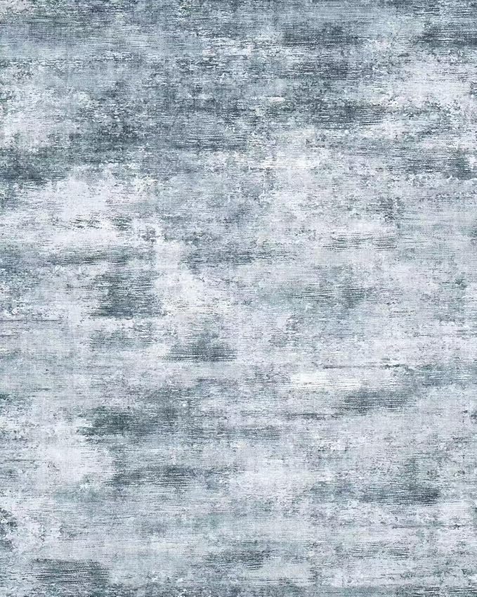 12x18ft Extra Large Living Room Rug – Washable Modern Abstract Neutral Oversize Rugs for Bedroom,Dining Room,Family Room – Non-Slip Low-Pile Thin Stain-Resistant Carpet (Misty Blue Gray)