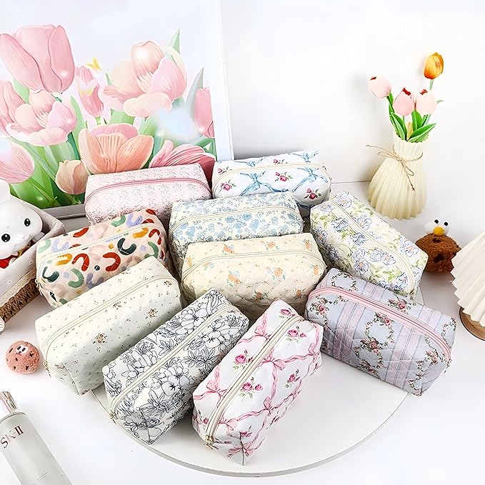 Pencil Case Office College School Storage Bag Pouch Holder Box Organizer Makeup Pouch Cosmetic Bag Aesthetic Cute Pen Case for Girls Boys Kids (E)