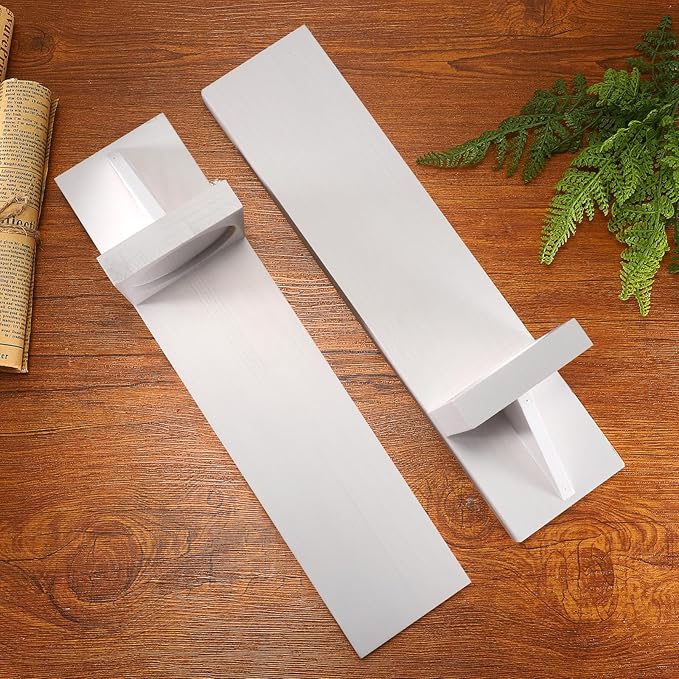 OwnMy Set of 2 Wooden Wall Candle Sconces Rustic Wall Pillar Candle Sconces, White Hanging Wall Candle Sconce Farmhouse Candle Holders for Living Room