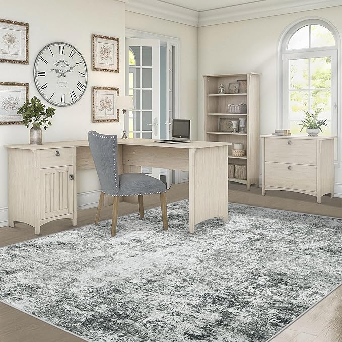 XLUEZ 5x7 Area Rugs for Living Room, Washable Modern Abstract Large Area Rug Neutral Soft Non Slip Kids Rug Stain Resistant Indoor Carpet for Bedroom Nursery Dining Room Playroom(Grey, 5'x7')