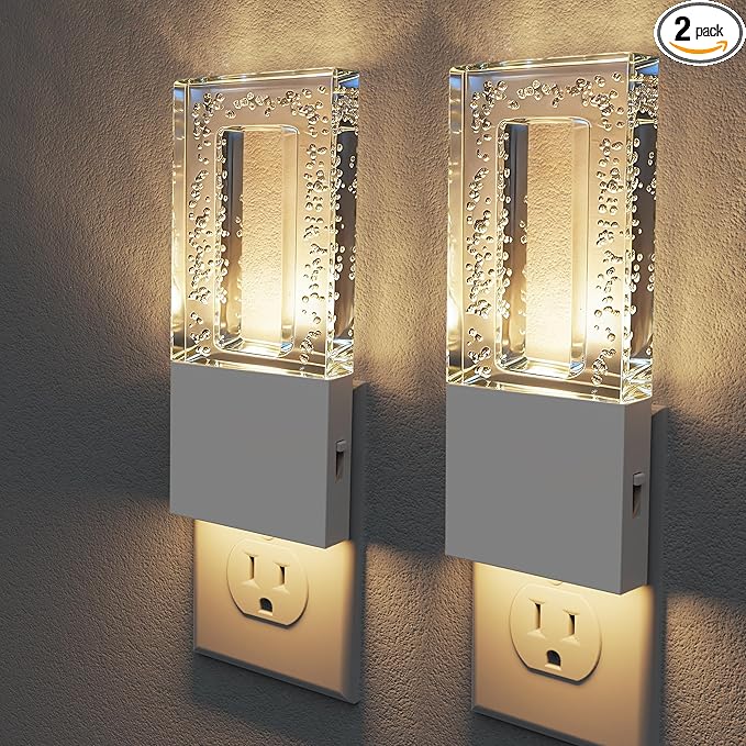 L LOHAS LED Night Light Plug in, 2 Pack Foldable Night Lights Plug into Wall, Portable LED Nightlight with Dusk to Dawn Sensor, Dimmable 0-100LM White Nightlights for Travel, Hotel, Bathroom, Hallway
