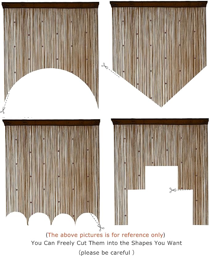 YaoYue Beaded Curtain Door String Curtains for Doorway Tassels Beads Hanging Fringe Hippie Room Divider Window Hallway Entrance Wall Closet Bedroom Privacy Decor (39×79in/100×200cm, Coffee)