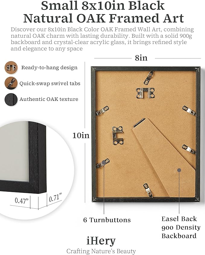 iHery Small Premium Natural Black OAK Wood 8x10in Champagne Problems On the Rise Newspaper Trendy Framed Wall Art, Vintage Funny Canvas Wall Decor For Girly Dorm Bedroom Living Room 1Pack