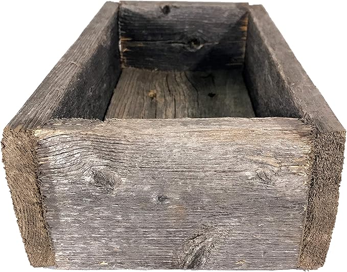 Decorative Barnwood Box | Authentic Rustic Weathered Wood Box for Table Decoration, Weddings, Parties, and Home (Weathered Gray)