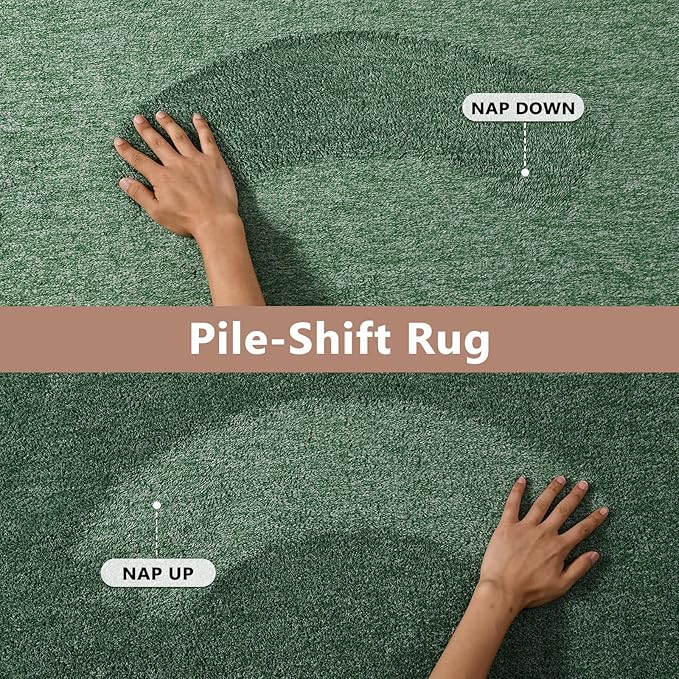 FinRèc 2x6 Washable Runner Rugs for Kitchen Hallway Bedroom, Low Pile Thin Rug Solid Color, Non-Slip Carpet Indoor for Home Decor (Green/White)