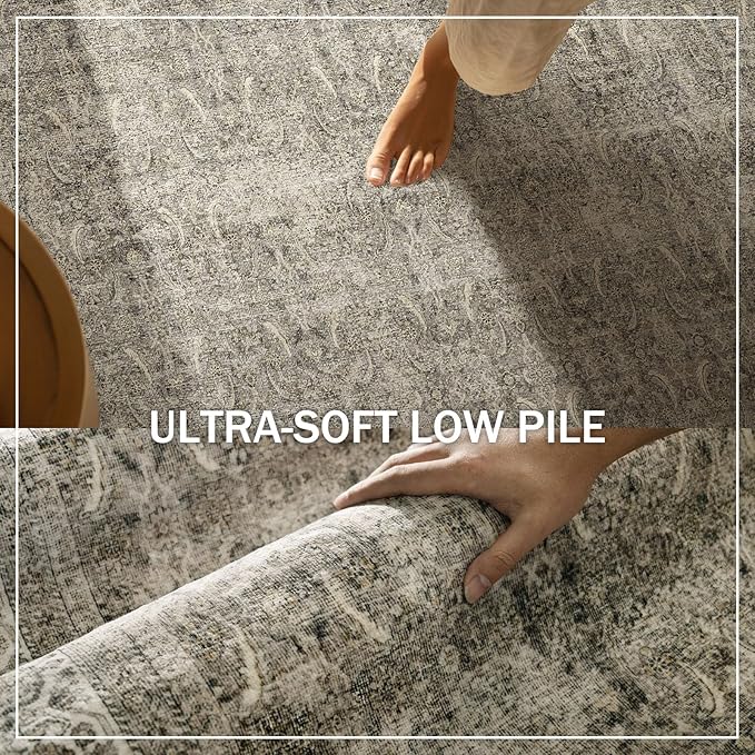 Washable Runners for Hallways Kitchen Rug: 2'6"x8' Runner Rugs Stain Resistant Non Slip Low Pile Soft Carpet Runners for Hallways Bedroom Entryway Indoor Beside Bathroom Laundry Room
