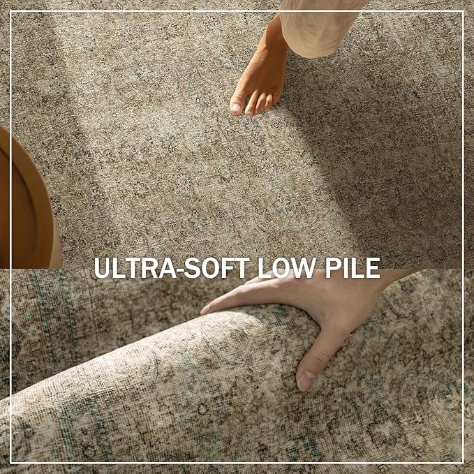 Washable Runners for Hallways Kitchen Rug: 2'6"x8' Runner Rugs Stain Resistant Non Slip Low Pile Soft Carpet Runners for Hallways Bedroom Kitchen Entryway Indoor Beside Bathroom Laundry Room