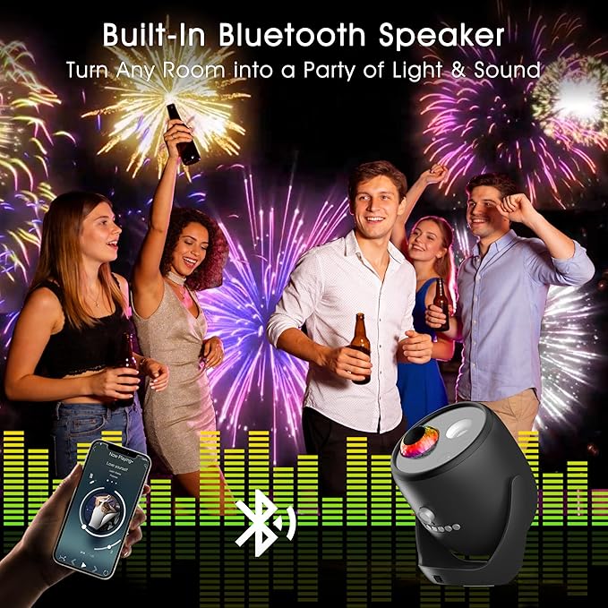 3D Galaxy Projector for Bedroom, 90 Dynamic Scenes Star Projector, HD Planetarium Projector Night Light with Bluetooth Speaker for Decor, Christmas Gift for Kids Adults, Relaxing Ambiance