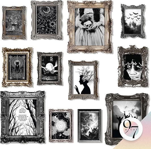 97 Decor Vintage Gothic Decor For Bedroom - Witchy Home Decor, Halloween Witchy Wall Art Prints, Creepy Dark Posters Witch Pictures Spooky Wall Decorations (Unframed)