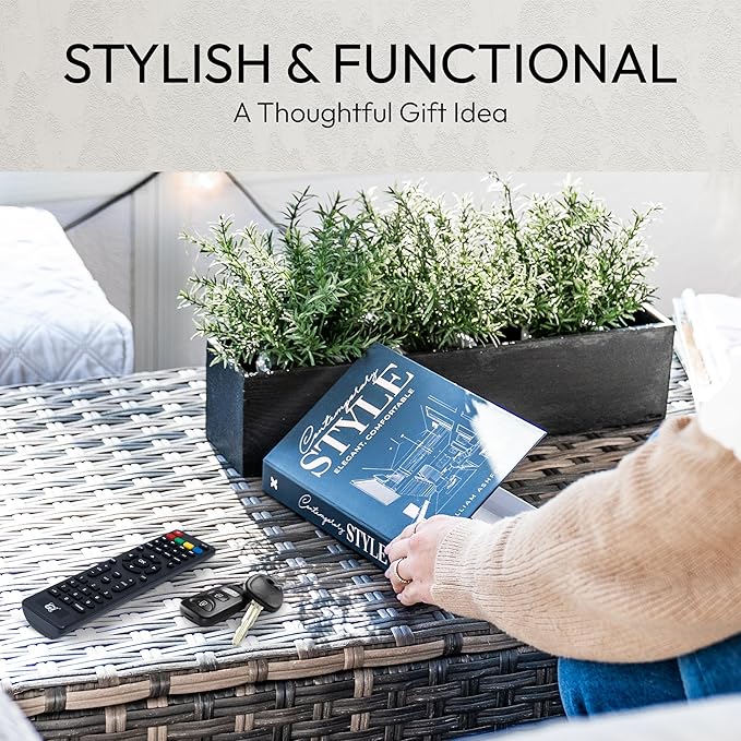 Decorative Books | Black 10 Book Set with 3 Sizes | Preassembled with Hidden Storage | Perfectly Stackable for Easy Home Staging | Book Decor to Elevate Your Space | Home Decor Made Simple!