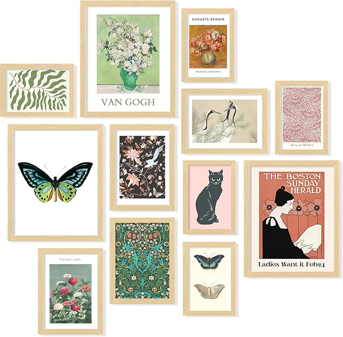 97 Decor Vintage Eclectic Home Decor - Boho Gallery Wall Art Prints Set, Cute Dorm Posters For Room Aesthetic Pictures, Earthy Boho Wall Decor For Teen Girl Bedroom Apartment Decoration (Unframed)
