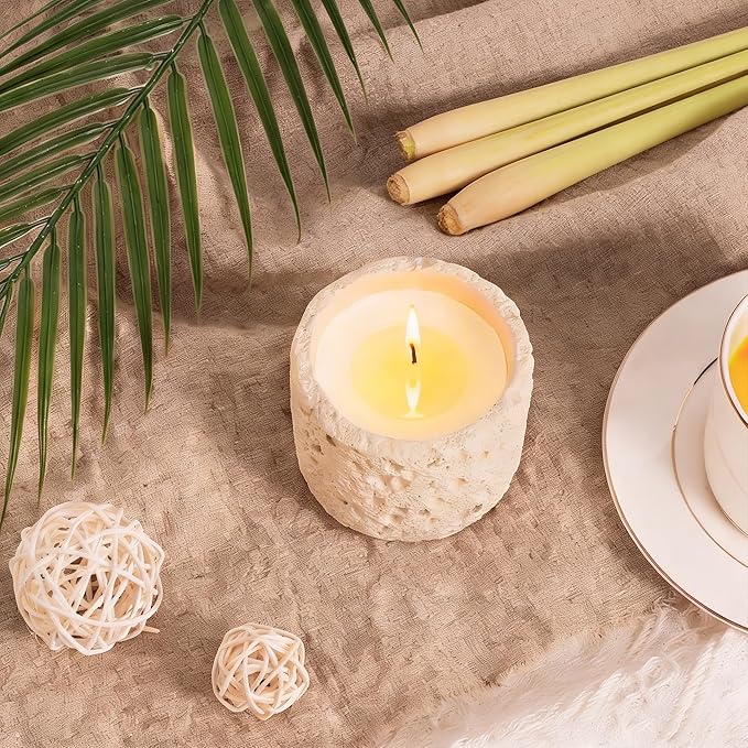 Viyffo 6oz Citronella Candle Outdoor, Small Citronella Candle Indoor, Candles for Home Scented, Non Toxic Soy, Ivory White Ceramic Jar for Patio, Backyard Décor & Camping Gift (12+ Hours Burn)