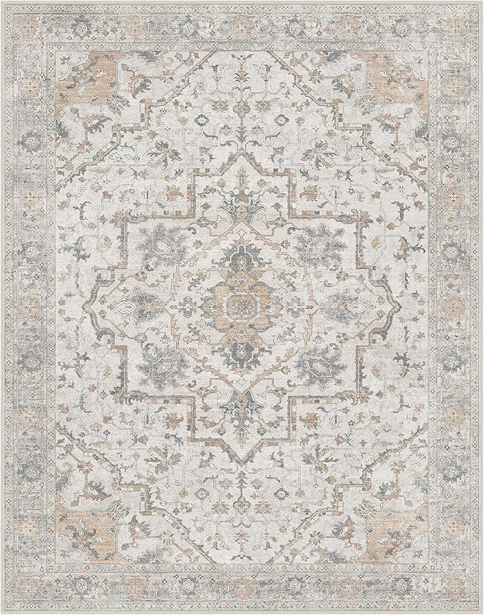 GENIMO Runner Rug 2'6"x6 Machine Washable Non Slip Vintage Hallway Runner Rug, Low Pile Lightweight Rugs for Indoor Entryway, Hallway, Kitchen and Corridor