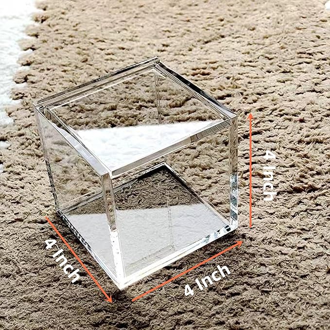 KissYou Acrylic Box Large Clear Display Boxes with Lid Transparent Square Cube Acrylic Storage Box for Wedding Graduatio Party Decorations