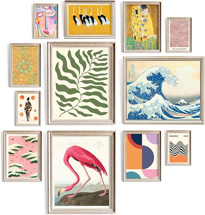 97 Decor Artsy Eclectic Wall Art - Boho Maximalist, Trendy Gallery Wall Art, Famous Artist Posters, Colorful Japanese Wall Decor Aesthetic Pictures for Home Bedroom (Unframed)