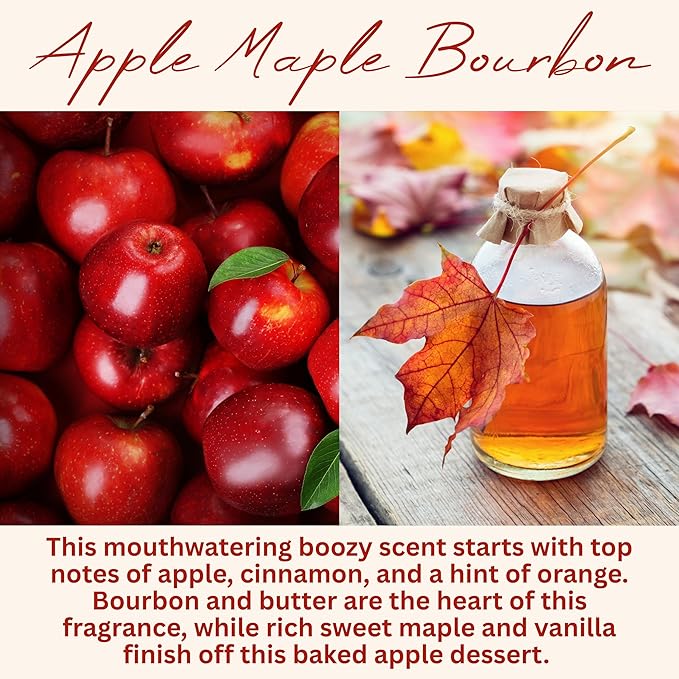 Wickless Apple Scented Candles for Candle Warmer Lamp, Many Scents to Choose, 100% Non-Toxic Soy Wax, Candle Melts for Warming Plate, Handmade in The USA (Apple Maple Bourbon)