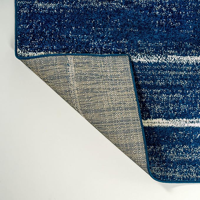 JONATHAN Y Williamsburg Minimalist Stripe Navy/Cream Indoor Area Rug, 5x8, Contemporary, Modern, Easy-Cleaning for Living Room, Bedroom, Kitchen, Pet Friendly, Non-Shedding (MOH201C-5)