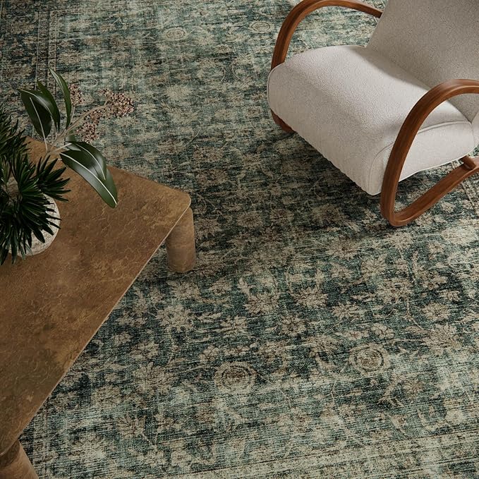 Washable Living Room Area Rug: 6x9 Area Rugs for Bedroom Vintage Stain Resistant Non Slip Low Pile Lightweight Boho Carpet for Kitchen Dining Room Farmhouse Kids Room Nursery