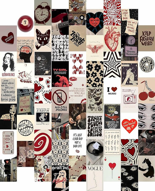 60 pcs Downtown Girl Room Décor, Coquette y2k 2000’s Grunge Posters, Retro Music Wall Art for Bedroom, Trendy Vintage Funky College Dorm Wall Collage Kit Aesthetic Pictures