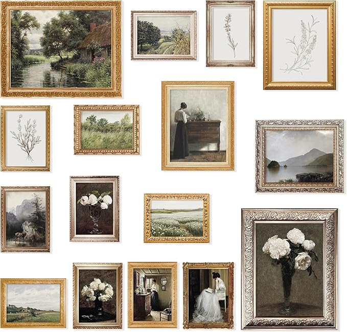 97 Decor LARGE 11X14 Vintage Wall Art Prints - Large Vintage Prints for Wall Decor Aesthetic, French Botanical Nature Posters Antique Landscape Painting, Moody Gallery Wall Art Set For Bedroom (Unframed)