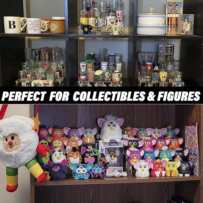 AZEAM Acrylic Display Risers,Clear Acrylic Risers Display Stand Shelf 3 Tiered Cupcake Stand Perfect for Amiibo Funko Pop Figure Desserts Stand Tabletop Perfume Colognes Toys Collections Cosmetic