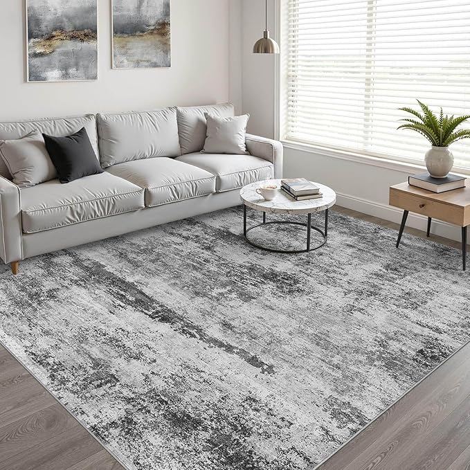 5x7 Area Rugs Living Room: Washable Large Abstract Neutral Modern Soft Rug Stain Resistant Indoor Floor Non-Slip Accent Carpet for Bedroom Nursery Playroom Dining Room Office Dorm Home House Decor