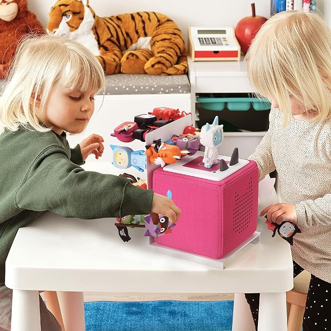 Tonies Storage Shelf for Tonies Box Organizer & Tonies Figures – Magnetic Metal Floating Shelves for 15~20 Tonies Characters ＆ Toniebox 1/2 Player, Designed for Kids' Gifts, L Shape