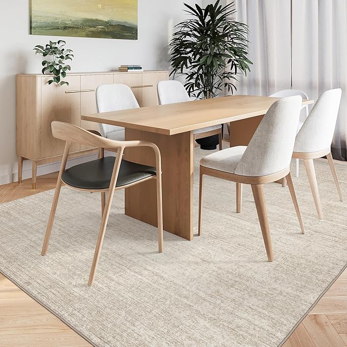Valenrug Washable Rugs 3x5 - Stain Resistant 3x5 Area Rugs for Living Room, Non Slip Backing Printed Entryway Rugs for Bedroom, Folable Machine Washable Area Rug(3'x5', Beige)