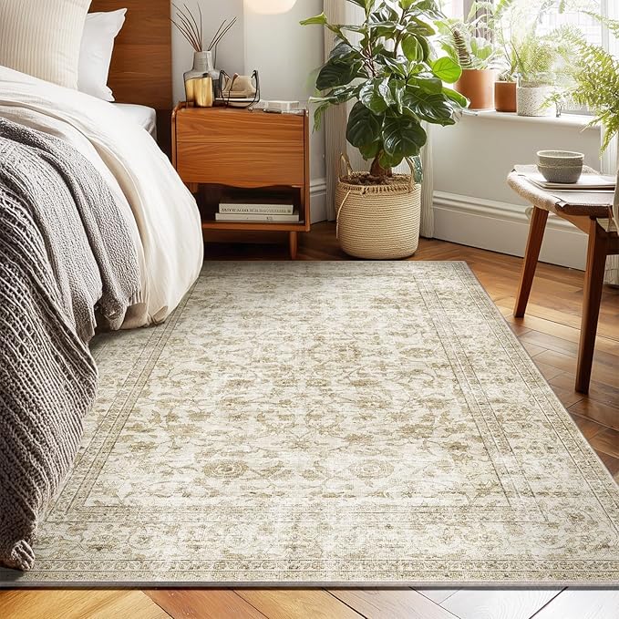 Washable Throw Small Rugs for Entryway: Door Mat Indoor Entrance 3x5 Rug Boho Area Rug Non Slip Low Pile Kitchen Rug for Front Door Indoor Entrance Entry Kids Room