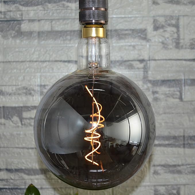 SD LUX Oversized Vintage LED Light Bulbs 5W, Medium Base E26, Giant Edison Bulb Large Decorative Bulbs, Huge Edison Light, Dimmable 200LM(15W Equi) Pendant Lighting Warm White 2200K,1 Pack(G200-Smoke)