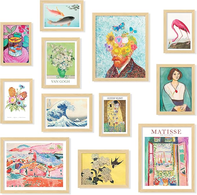 97 Decor Eclectic Home Decor Aesthetic - 16 Pcs Maximalist Decorations Funky Posters, Retro Eclectic Wall Decoration, Quirky Colorful Pictures Gallery Wall Art Prints For Dorm Bedroom Decoration (Unframed)