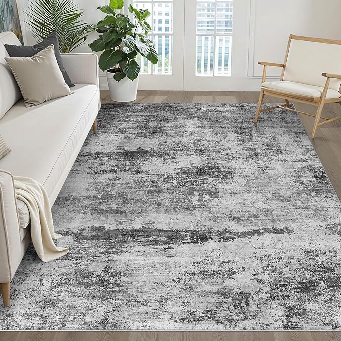 5x7 Area Rugs Living Room: Washable Large Abstract Neutral Modern Soft Rug Stain Resistant Indoor Floor Non-Slip Accent Carpet for Bedroom Nursery Playroom Dining Room Office Dorm Home House Decor
