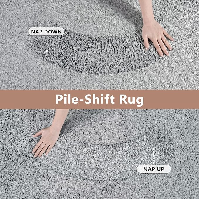 FinRèc 6x9 Washable Area Rugs for Bedroom Living Room, Low Pile Thin Rug Solid Color, Non-Slip Carpet Indoor for Home Decor (Pure Light Grey)