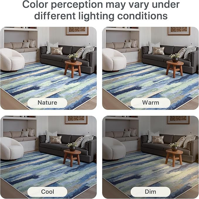 GENIMO 2X5 Washable Modern Runner Rug for Hallway, Non-Slip Low Pile Chenille Print Rug, Soft Rugs for Indoor Entryway Kitchen Corridor, Sage & Tide