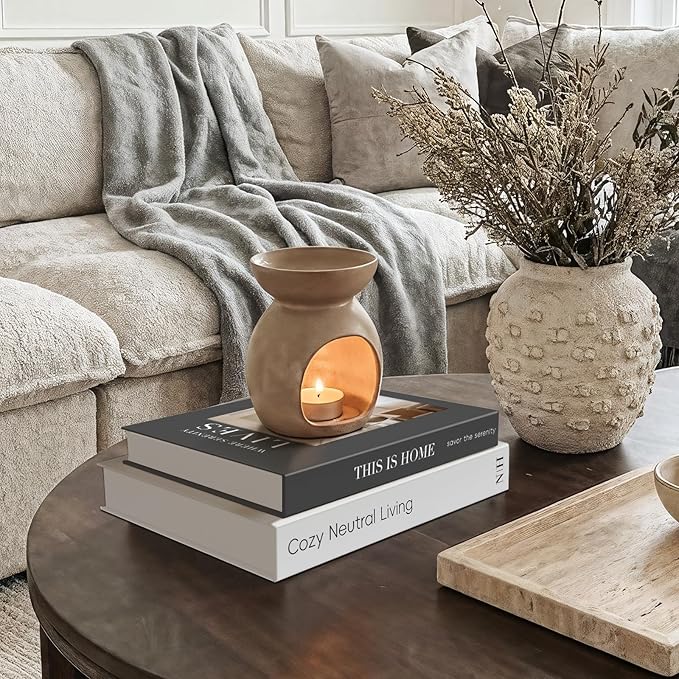 Decorative Books for Neutral Home - Fake Books Storage Box for Decoration - Set of 2 Coffee Table Book - Photo Storage Keepsake Box for Room Bookshelf Decor, Charcoal