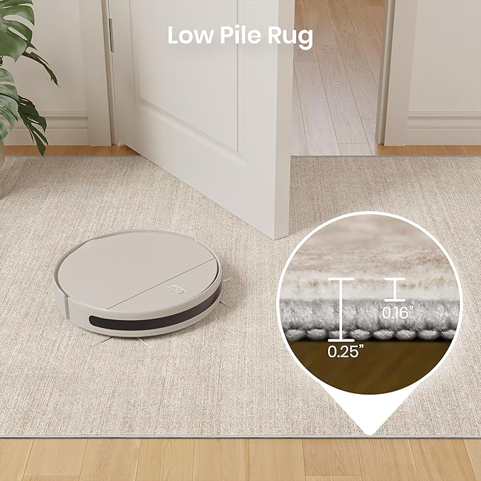 Valenrug Washable Rugs 8x10 - Stain Resistant 8x10 Area Rugs for Living Room, Non Slip Backing Rugs for Bedroom, Folable Machine Washable Area Rug (8'x10', Beige)