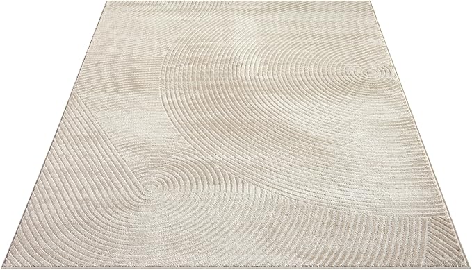 Abani Neutral Beige Area Rug | 2' x 3' Tan Geometric Carpet with Zen Circle Pattern | Rugs for Living Room, Bedroom, Office