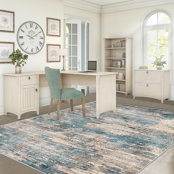 XLUEZ 6x9 Area Rugs for Living Room, Washable Modern Abstract Large Area Rug Neutral Soft Non Slip Kids Rug Stain Resistant Indoor Carpet for Bedroom Nursery Dining Room Playroom(GreenBrown, 6'x9')