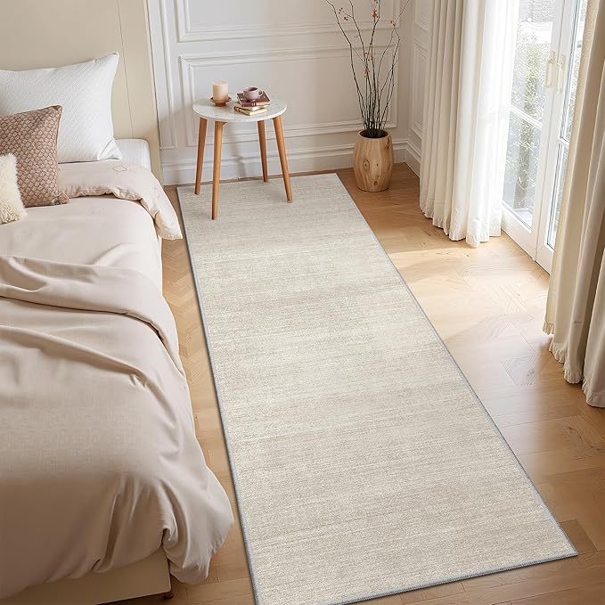 Valenrug Washable Rugs 2x5 - Stain Resistant 2x5 Area Rugs for Living Room, Non Slip Backing Large Area Rugs for Bedroom, Folable Machine Washable Area Rug (2'x5', Beige)