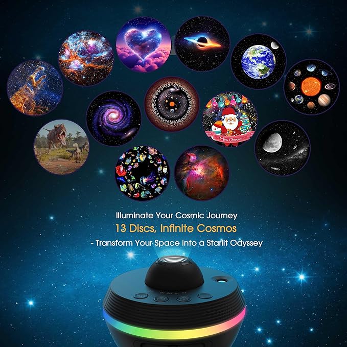 L LOHAS LED Galaxy Projector, Star Projector Planetarium Night Light, 13 in 1 HD Space Night Light Projector with Light Strip Meteor for Kids Bedroom Birthday Christmas Gift