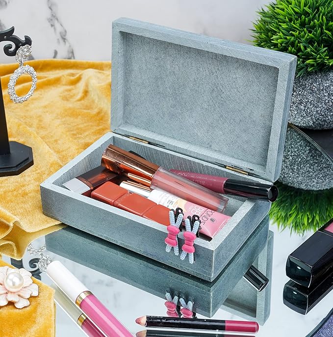 Crocon Handmade Jewelry Box – Royal Style Decorative Organizer for Jewelry & Makeup, Elegant Trinket Box, Table Decor, Gift for Mother & Precious Keepsakes, Buddha Design - 6x4x1.7 Inch
