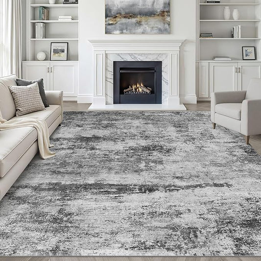 7X9 Area Rug Living Room: Washable Large Abstract Neutral Modern Soft Rugs Stain Resistant Indoor Floor Non-Slip Accent Carpet for Bedroom Nursery Playroom Dining Room Office Dorm Home House Decor