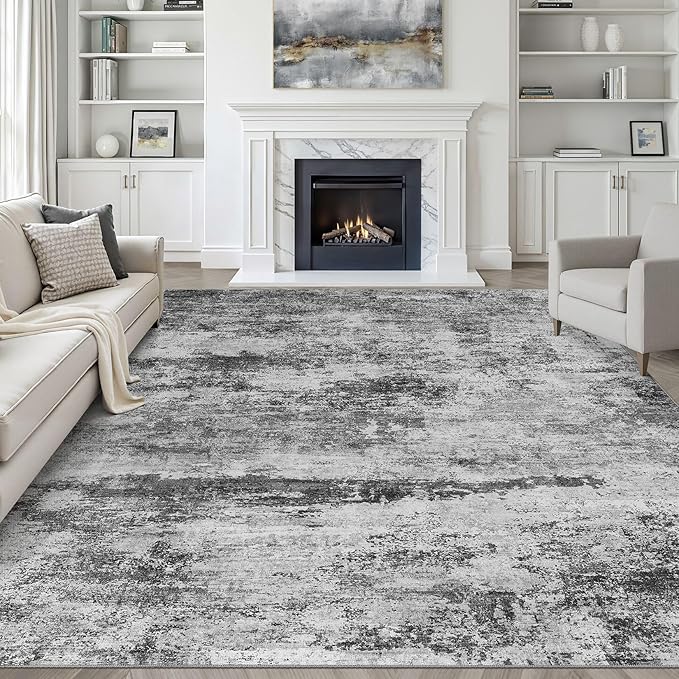 8x10 Area Rugs Living Room: Washable Large Abstract Neutral Modern Soft Rug Stain Resistant Indoor Floor Non-Slip Accent Carpet for Bedroom Nursery Playroom Dining Room Office Dorm Home House Decor