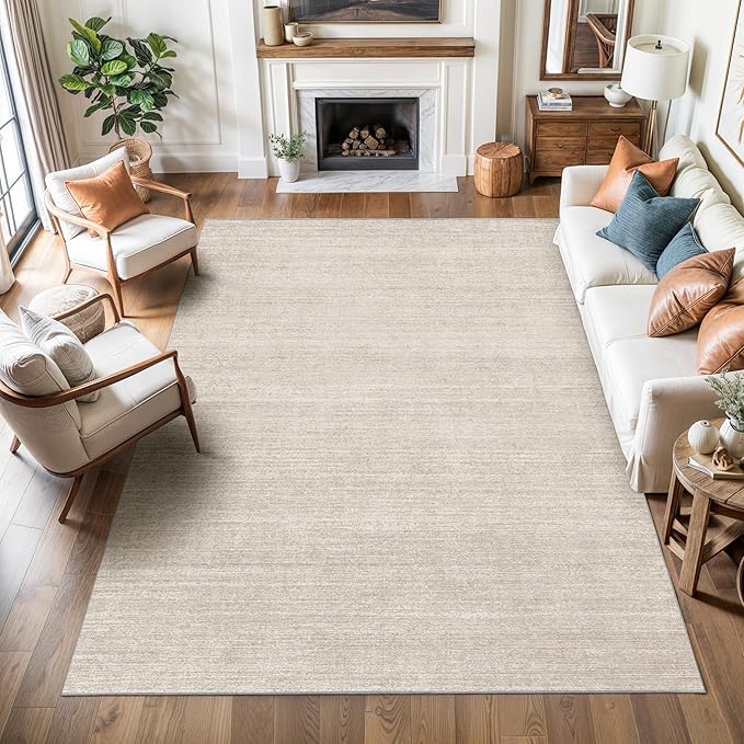 Valenrug Washable Rugs 3x5 - Stain Resistant 3x5 Area Rugs for Living Room, Non Slip Backing Printed Entryway Rugs for Bedroom, Folable Machine Washable Area Rug(3'x5', Beige)